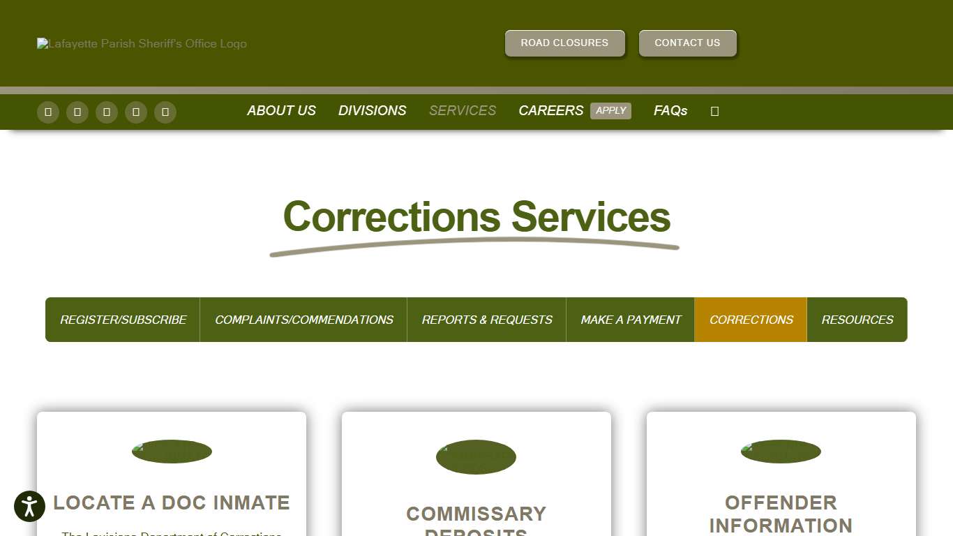 Corrections Services Lafayette Parish Sheriff's Office